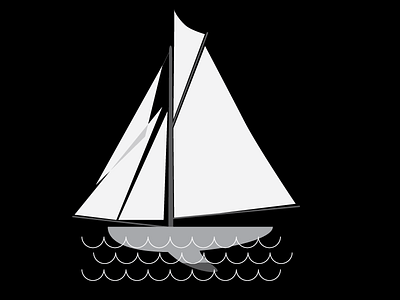 Sailboat boat illustration kids nautical sailboat vector water whimsical