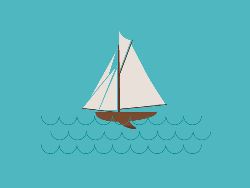 Sailboat Variant sailboat water whimsical illustration simple sailing boat nautical vector