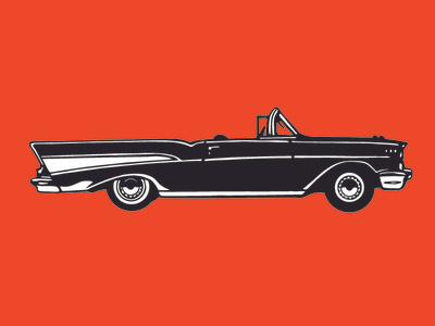 57 Chevy Bel Air on Orange bel air black and white cars chevy classic classic cars illustration vector