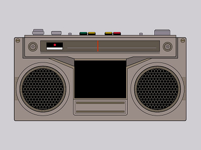 Dustin's Boombox from Stranger Things – Season 3 boombox cassette eighties illustration pop culture radio retro simple vector vintage