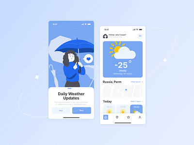 Mobile App "Weather Control" app dashboard design flat graphic design illustration mobile mobile app mobile desighn typography ui ux weather app