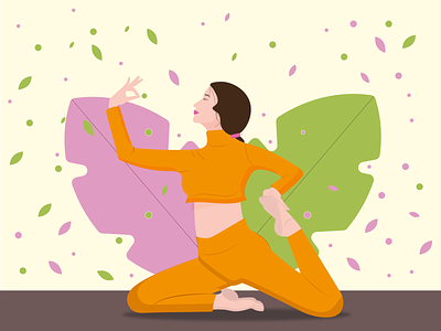Yoga girl adobe design illustration vector yoga