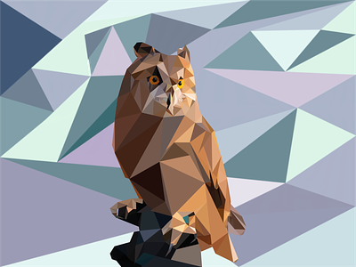 Low poly owl adobe design illustration lowpoly owl vector