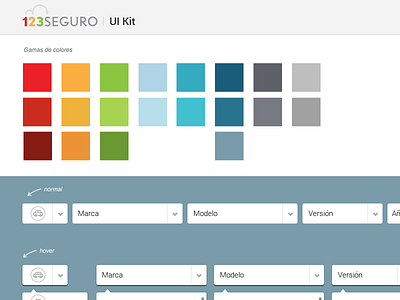 UI Kit - 123SEGURO aerolab argentina colors forms hover kit select ui