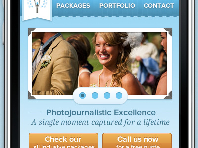 Mobile site mockup iphone mobile photo video wedding