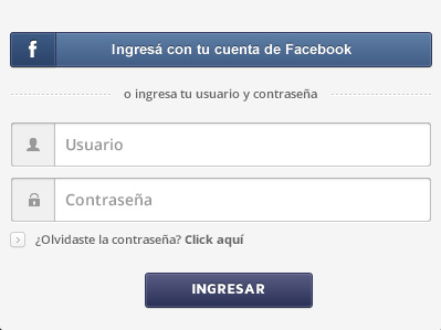 Login Form button contraseña facebook form login password user usuario