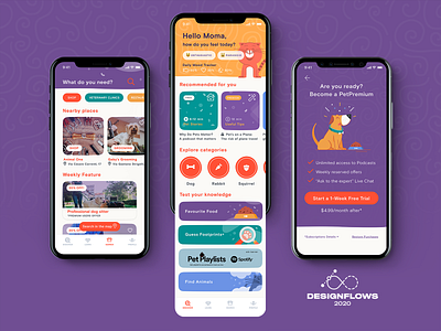 Pets Lover App | Designflows 2020 Contest