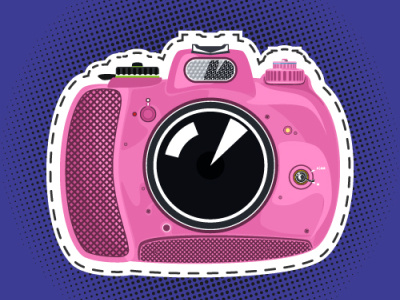Pink beautiful cute instant print camera