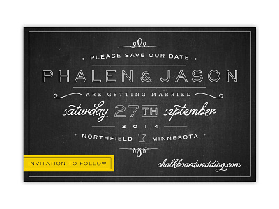 Save our Date Back chalk chalkboard invitation invite postcard rustic save the date stationery wedding