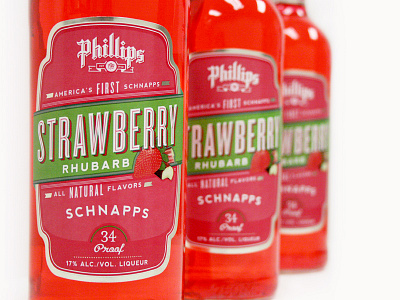 Strawberry Rhubarb Schnapps bottle drink family flavor label liquor phillips rhubarb schnapps shot spirits strawberry