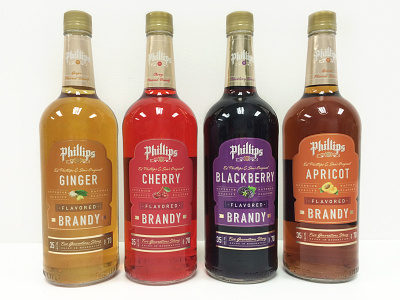 Phillips Flavored Brandy Family alcohol apricot blackberry brandy cherry cocktail drink flavored ginger liquor phillips spirits