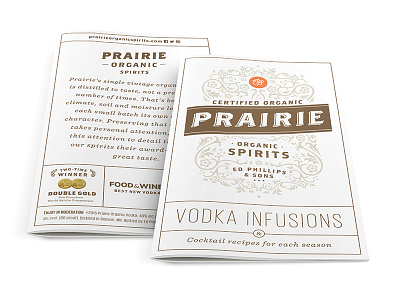 Prairie Vodka Infusions Booklet alcohol book booklet brochure cocktail cover infusion organic prairie recipes spirits vodka