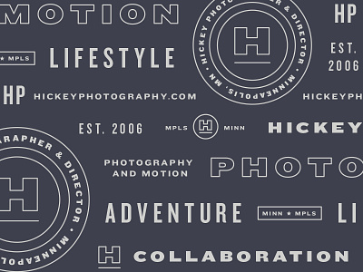 Hickey Photography Branding Pattern branding design emblem lifestyle logo motion mpls photo photographer video