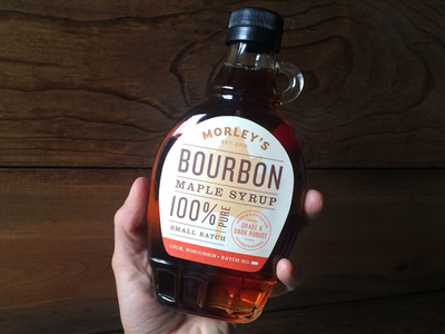 Morley's Maple Syrup barrel bourbon design label design maple syrup natural packaging pure syrup whisky
