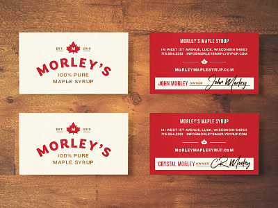 Morley's Maple Business Cards business cards cards design leaf maple maple syrup pure syrup whisky
