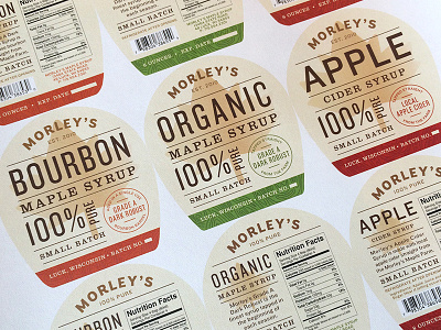 Morley's Maple Syrup Labels bottle graphic design label design logo maple maple syrup organic pure syrup typography wood wood grain