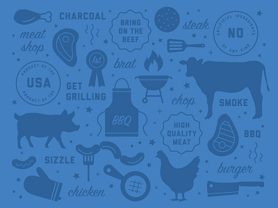 BBQ Meat Pattern bbq design food graphic design grill icon meat package pattern patternwork