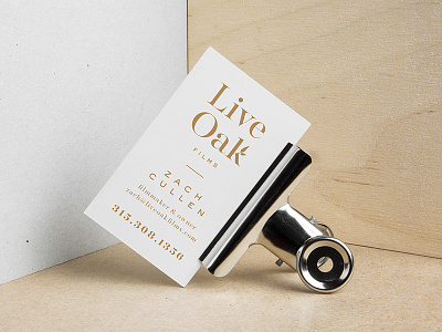 Live Oak Films business cards cards film filmmaker graphic design leaf logo logo design oak tree wedding