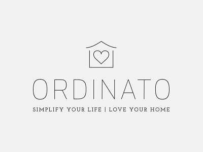 Ordinato Primary Logo brand heart home stylist house life logo logo design mark organize organizer