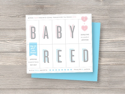 Baby Announcement announcement baby birth graphic design hearts invitation invite paper pregnancy