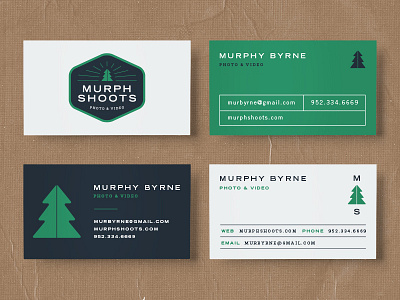 Murphy Shoots Business Cards adventure badge badge design business cards logo logo design photo photographer tree video