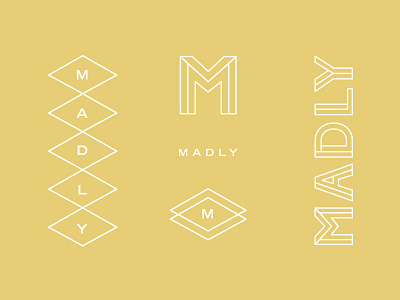 Madly Branding Concept custom lettering linework logo logo design m madly mark triangle typography