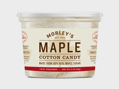 Maple Cotton Candy Label cotton candy label design maple maple syrup package design packaging pattern pure typography