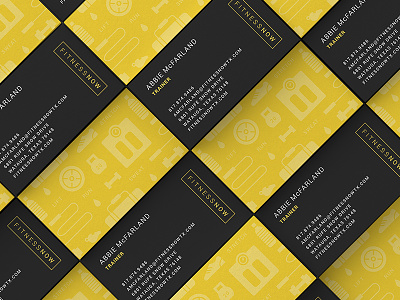 Fitness Now Cards branding business cards fitness gym logo pattern patternwork weights