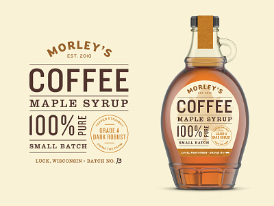 Coffee Maple Syrup Label branding coffee grid label label design label packaging logo logo design maple maple syrup typography wisconsin