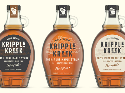 Kripple Kreek Labels branding label design label mockup logo logo design maple maple leaf maple syrup packaging wisconsin