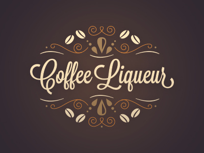Coffee Liqueur coffee coffee beans dots lavanderia linework liqueur script shapes swirls vector