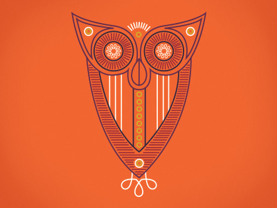 Owl Illustration circles eyes illo illustration lines linework owl shapes