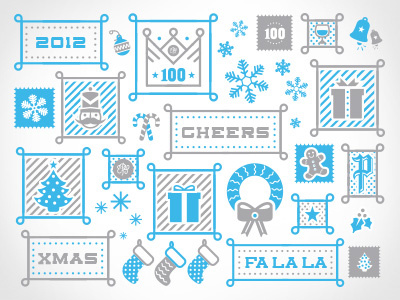 Xmas Elements 100 2012 bells cheers christmas gifts holidays nutcracker presents reef snow snowflakes tree xmas