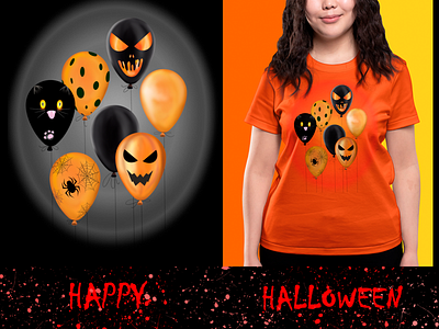 Spooky Crazy Halloween: Balloon Clipart for Print balloon design graphic design halloween halloween balloon