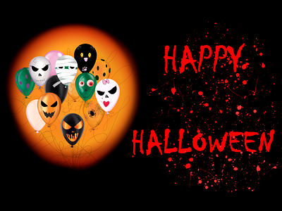 Spooky Crazy Halloween: Balloon Clipart balloon design graphic design halloween halloween balloon illustration