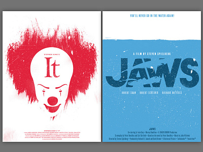 "It" and "Jaws" Movie Poster Concepts horror movies it jaws movie posters printed poster