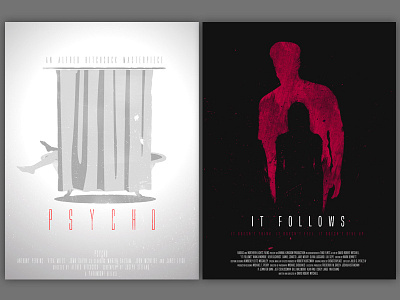 "Psycho" and "It Follows" Movies Poster Concepts horror movies it follows movie posters printed poster psycho
