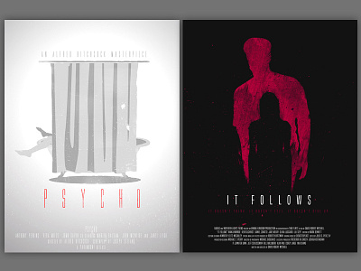 "Psycho" and "It Follows" Movies Poster Concepts