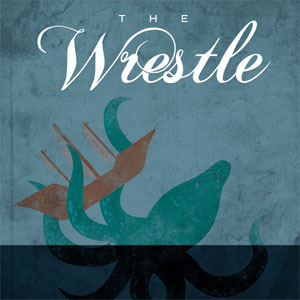 The Wrestle frightened rabbit illustration kraken ocean poster design shipwreck woodblock print