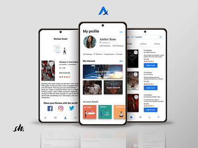 Bookstore Mobile App - Concept Design books review app bookstore mobile app concept design design figma hellosamadhi logo ui vector