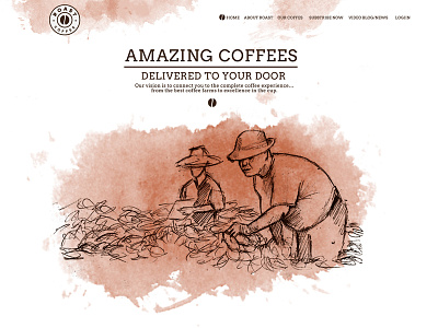 Roast Cofee artistic illustration webdesign
