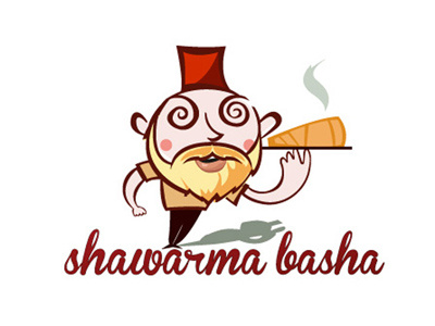 Shawarma Basha funny illustration logo