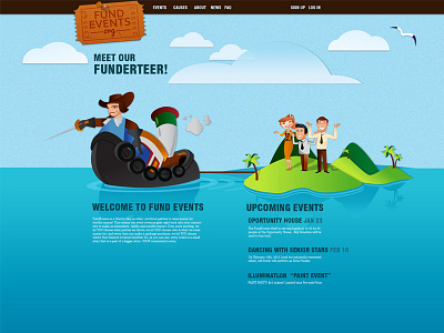 Fund Events artistic illustration webdesign