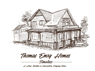 Header for Thomas Emry House art illustration pencil