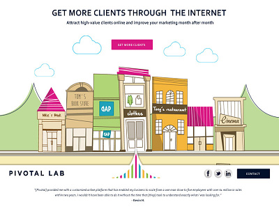 Pivotal Lab-homepage artistic illustration webdesign