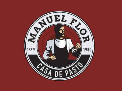 Logo Manuel Flor cuizine illustrative logo