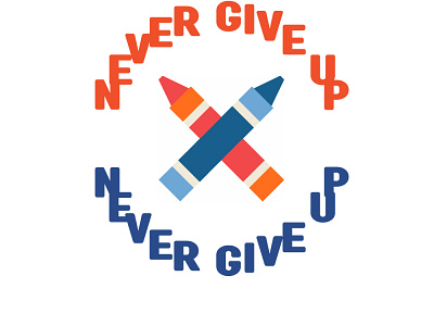 NEVER GIVE UP design graphic design illustration logo logo medium vector