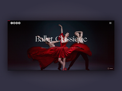 Ballet Classique main page concept design graphic design typography ui ux