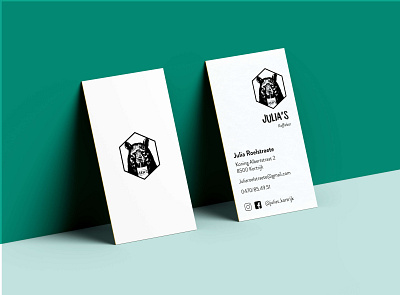 Businesscard Julia's kortrijk brand branding business cards graphic design illustration logo logo design minimal