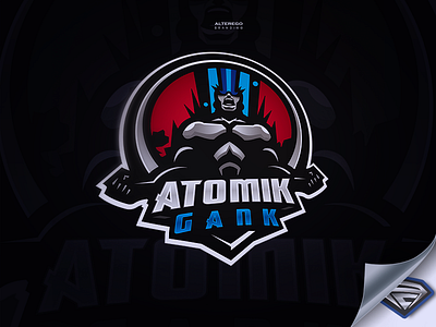 "AtomikGank" alterego branding atomic esport logo logo sport logo